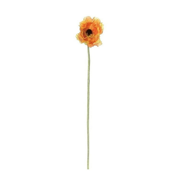 Select Artificials 34" Tige Artificielle de Printemps de Fleur de Pavot Orange et Vert
