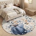 thumbnail image 4 of Round Area Rugs 6Ft, Bleu Pumpkin Fall Non-Slip Washable Circle Rugs Carpet, Thanksgiving Botanical Maple Leaf Indoor Outdoor Rug Floor Mats Throw Runner for Bedroom Living Room Bathroom, 4 of 8