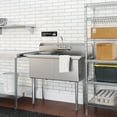 thumbnail image 5 of 42 in. 18-Gauge 2-Compartment Commercial Sink with Backsplash, Bowl Dimensions 18"x18"x14" in Stainless-Steel (KM-SB181814-N3), 5 of 10