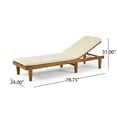 thumbnail image 4 of Yvette Outdoor Acacia Wood Chaise Lounge and Cushion Set, 4 of 14