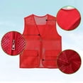 thumbnail image 6 of inlzdz Kids Boys Girls Volunteer Vest Zipper V Neck Sleeveless Tops Mesh Jacket School Camp Red 140, 6 of 9