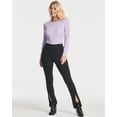thumbnail image 5 of Real Essentials 3 Pack: Women's Round Neck Long Sleeve Ribbed Bodysuit Shirt Tops (Available in Plus Size), 5 of 6