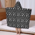 thumbnail image 5 of Black White Gothic Skull Hand Eye Pattern Hooded Bath Towel，50"x30" for Ages 3 To 12 Kids, Quick Dry Lightweight Soft Microfiber Hood Beach Towel Cover Up for Kids, 5 of 7
