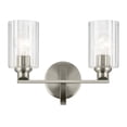 thumbnail image 4 of 55225NIFLU Kichler Lighting Gioe - 2 Light Bath Vanity-10.5 Inch Tall and 14.25 Inch Wide-Brushed Nickel Finish-Clear Fluted Glass Color, 4 of 4
