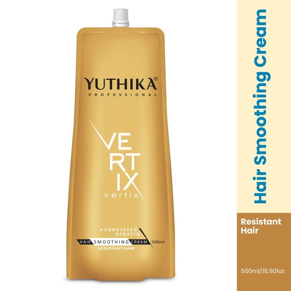 Yuthika Professional Vertix Hair Smoothening & Straightening Cream | Hydrolyzed Keratin | 500ml / 16.90 Oz
