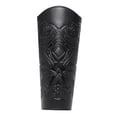 thumbnail image 2 of Muñequera de cuero sintético con diseño de guantelete medieval, brazalete nórdico Negro 1 Uds., 2 of 9