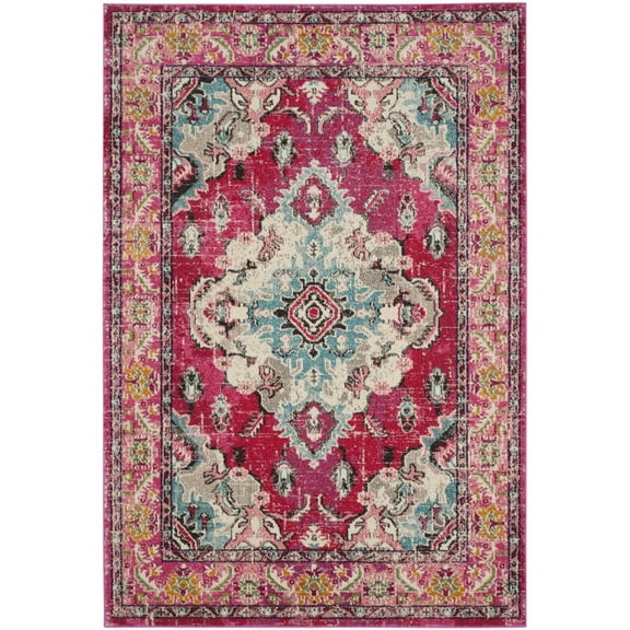 SAFAVIEH Monaco Toria Traditional Area Rug, Pink/Multi, 5'1" x 7'7"