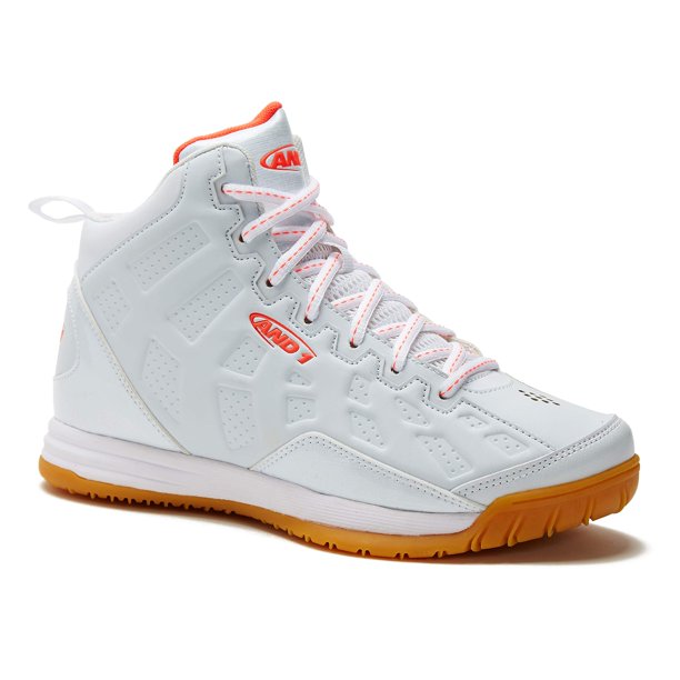 AND1 Kids Show Out Basketball Shoe White Coral Gum 3 Little Kid