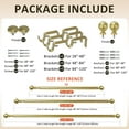 thumbnail image 4 of Ridicili 5/8" Telescoping Double Curtain Rods with Reticulated Ball Finials, Gold, 28"-48", 5/8 Inches Front and 1/2 Inches Back Double Window Drapery Rod, 4 of 6