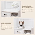 thumbnail image 2 of Royalcraft Hall Tree with Bench, Entryway Bench with Coat Rack, Shoe Storage, Soft Cushion, Wood Entryway Furniture, White, 2 of 7