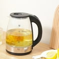 thumbnail image 1 of Glass Kettle Stainless Steel Electric Kettle with Auto Shut-Off and Borosilicate Glass Fast Boiling Water Pot for Home(Black,1Pcs) JASKFLY, 1 of 5