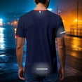 thumbnail image 4 of HOMADLES Mens T-shirt Crewneck Ice Silk Mesh Muscle Thin Pullover Short Sleeve Short Sleeve Navy 4XL, 4 of 9