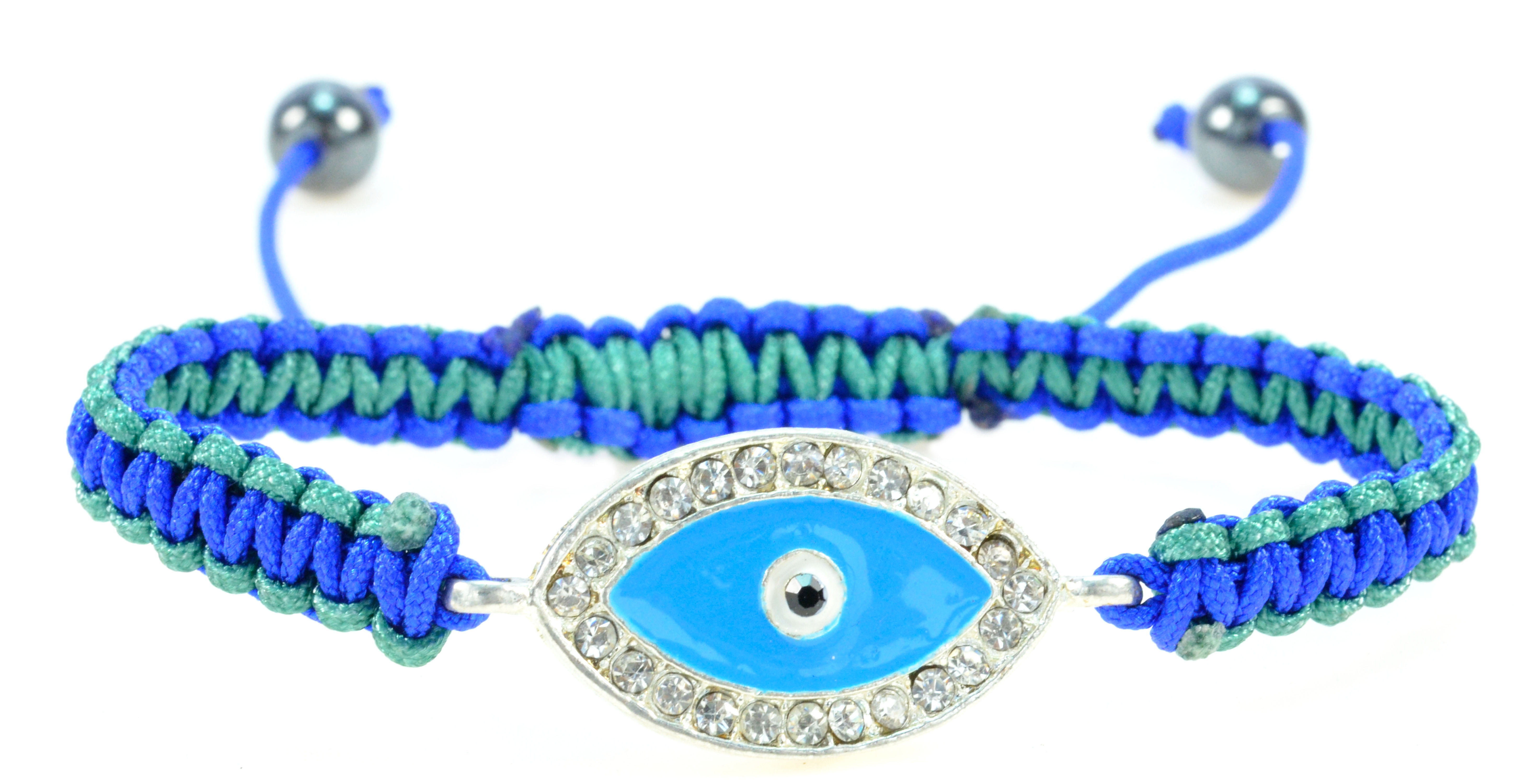 Shades of Blue Unique Blue Rhinestone Snake Chain Silvertone Bracelet Adjustable Size 