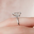 thumbnail image 4 of SOLITAIRE JEWELS 5.00CT Emerald Cut Hidden Halo Moissanite Diamond Engagement Ring Solid 18K White Gold, 4 of 6