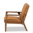 thumbnail image 4 of Baxton Studio Nikko Mid-century Modern Tan Faux Leather Upholstered and Walnut Brown finished Wood Lounge Chair, 4 of 9
