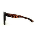 thumbnail image 3 of Womens Retro Oversize Angular Flat Top Shield Plastic Frame Rimless Sunglasses Tortoise Brown, 3 of 4