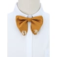 thumbnail image 4 of Men's Father's Day Ribbon Leaf Pendant Pre-tied Bow Ties Necktie  Collar Fashion for School Uniform Wedding One Size Orange Gold, 4 of 5