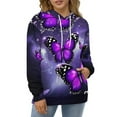 thumbnail image 4 of Dreamy Purple Butterfly Pattern (77)-1 Men's Women Vintage 3D Hooded Sweatshirt - All-Season Loose Fit Streetwear, 4 of 6