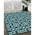 thumbnail image 2 of Ahgly Company Indoor Square Patterned Blue Lagoon Blue Area Rugs, 6' Square, 2 of 6