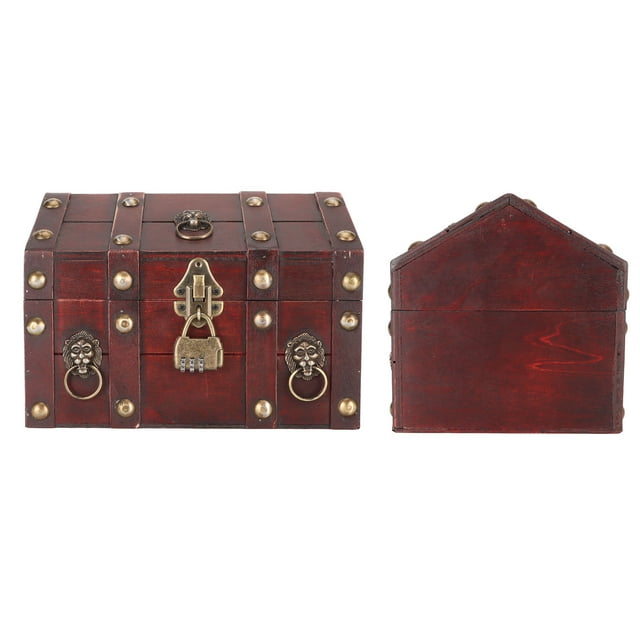 Exquisite Wood Treasure Box for Jewelry, Handcraft with Combination Lock, Small and Compact Storage Case, Perfect Gift for All Occasions
