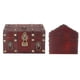 thumbnail image 3 of Caja de almacenamiento de cofre del tesoro con cerradura de combinación, caja de tesoro de madera exquisita hecha a mano para joyería, rojo Vintage, 3 of 5