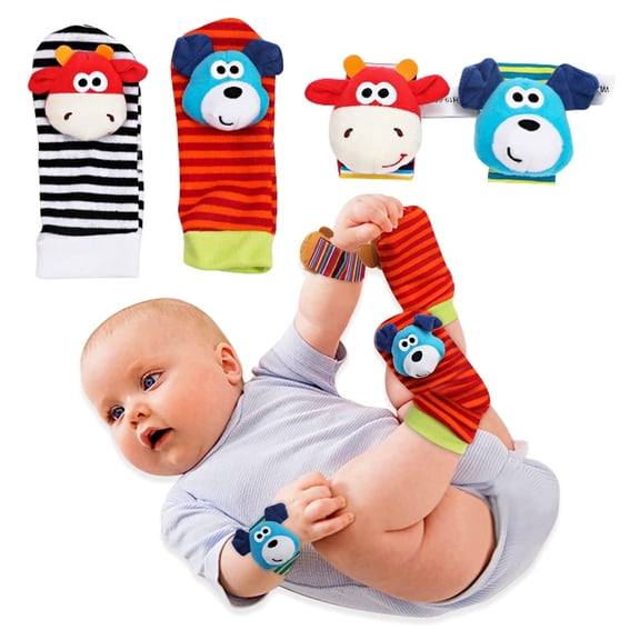 Infant Baby Rattles Toys 0-6 6-12 Months, Newborn Hand Rattles Wrist and Foot Rattle Socks, Toddler Baby Gifts for Boys Girls 1 2 Year Old