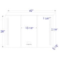 thumbnail image 2 of 42" x 28" Triple Door LED Light Bluetooth Medicine Cabinet, 2 of 12