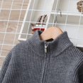 thumbnail image 4 of Otqutp Kids Boys Stripe Knit Pullover Stripe Long Sleeve Soft Warm Pullover Teens Back to School Zip-Up Sweater Size 7-16 Years, 4 of 8