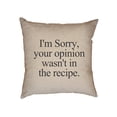thumbnail image 1 of I'm Sorry Your Opinion Wasn't In The Recipe Chef Cooking Decorative Linen Throw Cushion Pillow Case with Insert, 1 of 6