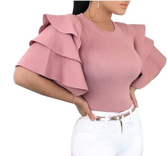 oulibaoo Ruffle Sleeve Top Women's 