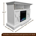 thumbnail image 4 of Cambridge 62"x15"x33"Summit Farmhouse Style Electric Fireplace TV Stand with Remote Control, Enhanced, Deep Crystal Insert with Color Changing LED Lights, White - CAM6215-1WHTCRS, 4 of 10