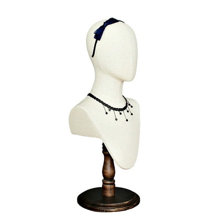 USAKHV Female Dress Form Head Mannequin Model Stand Display Fiberglass Cloth Wood 80FX-6W