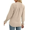thumbnail image 5 of TEMOFON Womens Tops Long Sleeve Shirts Fall Casual V-neck T-Shirts Loose Puff Long Sleeve Tops Tunic Flowy Blouses Dressy Lightweight Pullover Sweatshirts, 5 of 5