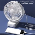 thumbnail image 4 of Small Fan, 2H 4H 6H Timer Clip On Fan USB Rechargeable  for Indoor Outdoor, 4 of 7
