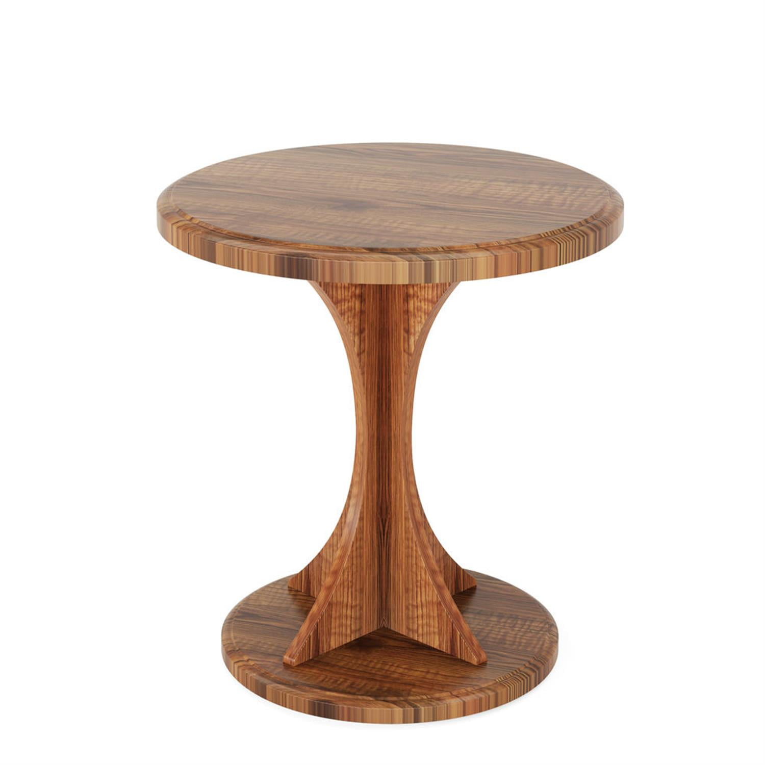 Demi Bonn Modern Round Sofa Side Table, Wood End Table Bedside Table for Small Spaces, Living Room, Bedroom, Brown