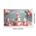 thumbnail image 3 of Decorative Banner Happy Birthday Cake Teddy Bear for Birthday Celebration Kids Party Decorations, 3 of 7