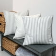 thumbnail image 2 of Better Homes & Gardens Feather Filled Woven Dashed Stripe Decorative Throw Pillows, 20"x20", Taupe, 2 Pack, 2 of 4