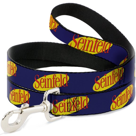 Seinfeld Pet Leash, Dog Leash, Seinfeld Spotlight Logo Navy Yellow Red, 4 Feet Long 0.5 Inch Wide