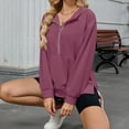 thumbnail image 4 of Kaemgyyd Women's Half Zip Sweatshirt Stylish Side Slit Oversized Hoodies Causal Sports Gym Workout Long Sleeve Pullover Fall Tops, 4 of 7