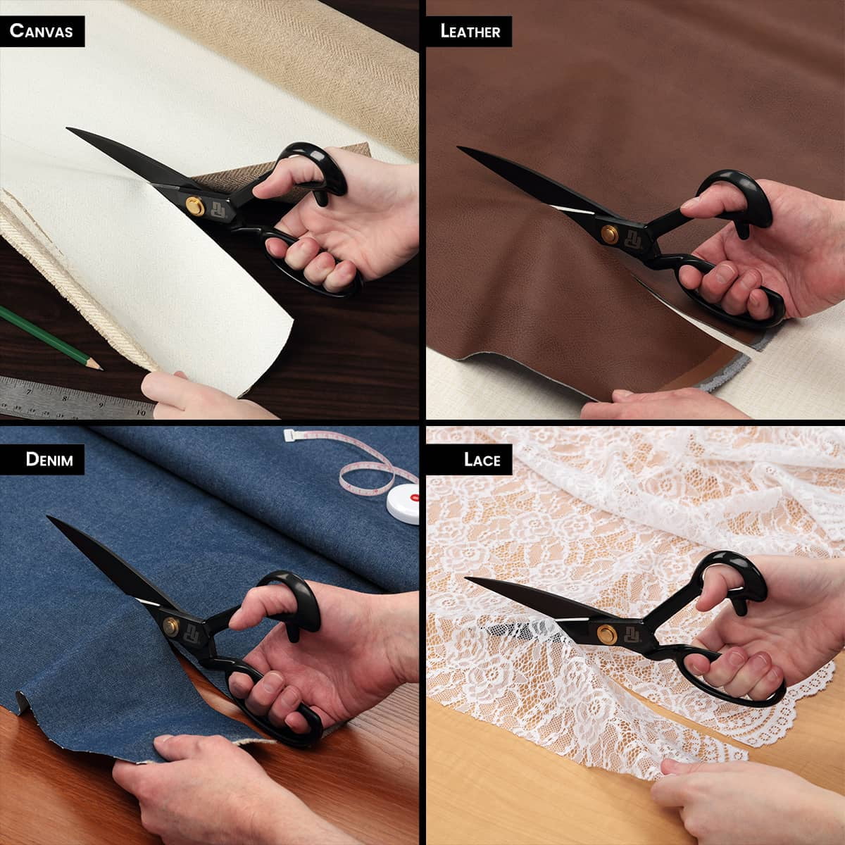 New York Central Professional Canvas Fabric Shears -10" Fabric Scissors, Ergonomic Right-Handed Sewing Scissors for Fabric Cutting, Rust-Free Stainless Steel Blade for Tailors, Artists, and Upholstery