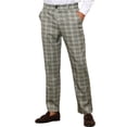 thumbnail image 5 of INSPIRE CHIC Plaid Pants for Men's Flat Front Straight Fit Checked Trouser 32 Gray, 5 of 5