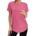 thumbnail image 3 of Ronuti Womens Workout Tops Short Sleeve Activewear T-Shirts Quick Dry Breathable Gym Running Yoga Athletic Wear, 3 of 11