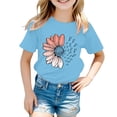 thumbnail image 5 of XIMIN T-Shirts Filles Graphiques Tournesol Manches Courtes Col Rond Coton Coupe Ample Décontractée Été, 5 of 5
