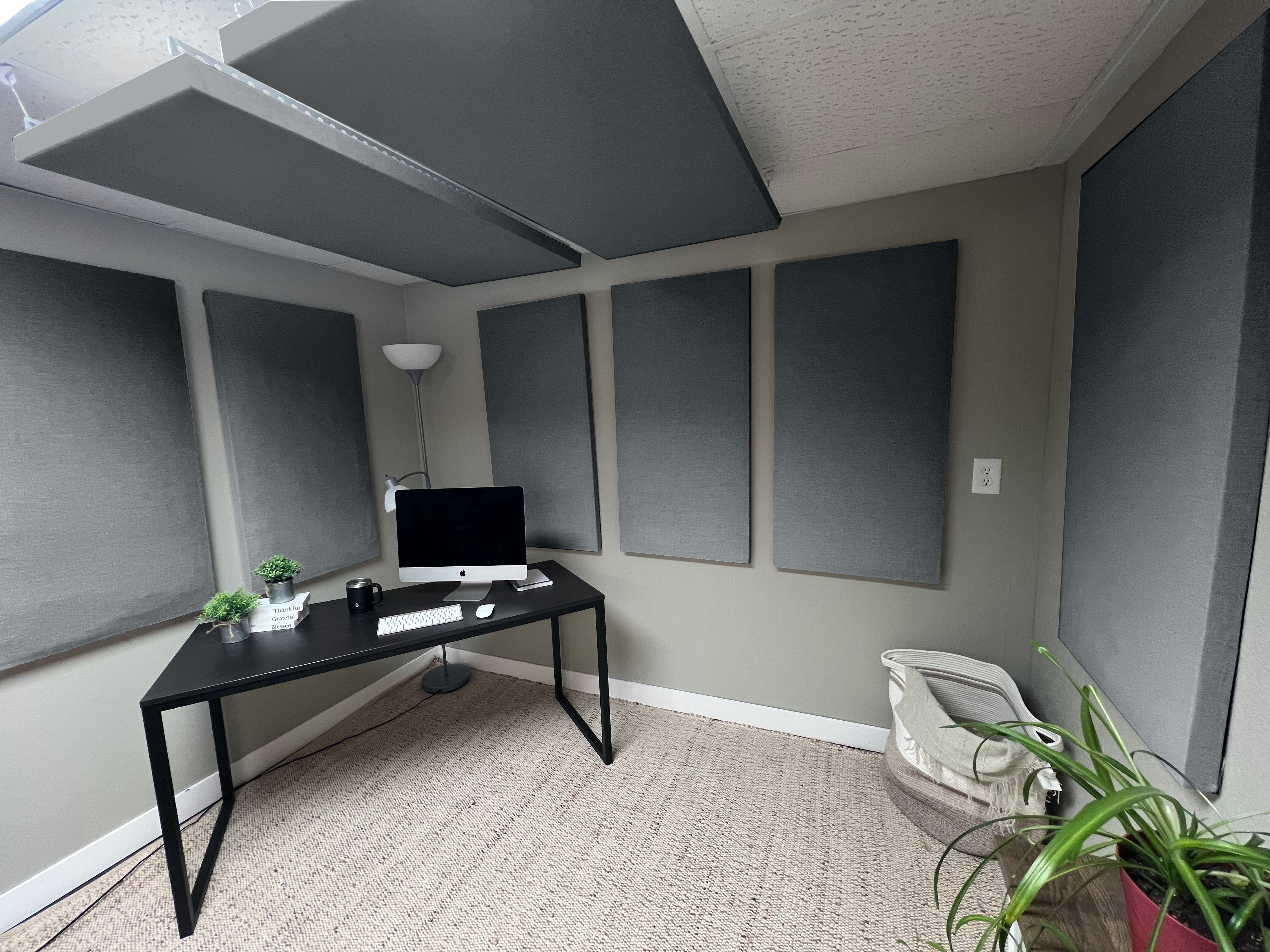 ATS Acoustics Home Office Residential Acoustic Treatment Room Kit Sound Absorbing Acoustic Panel 8 Pack for 120-200 Sq Ft (Charcoal)