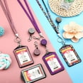thumbnail image 4 of YUANOU Rhinestone Badge Holder ID Lanyard Bling Crystal Necklace Strap Badge Card Holder Retractable Hanging Rope Work Card Case(Multicolor)Horizontal card, 4 of 7