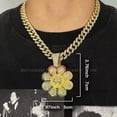thumbnail image 7 of Hip Hop Sunflower Smiley Face Medal Necklace Necklace Taksi Necklace,Gold Color, 7 of 7