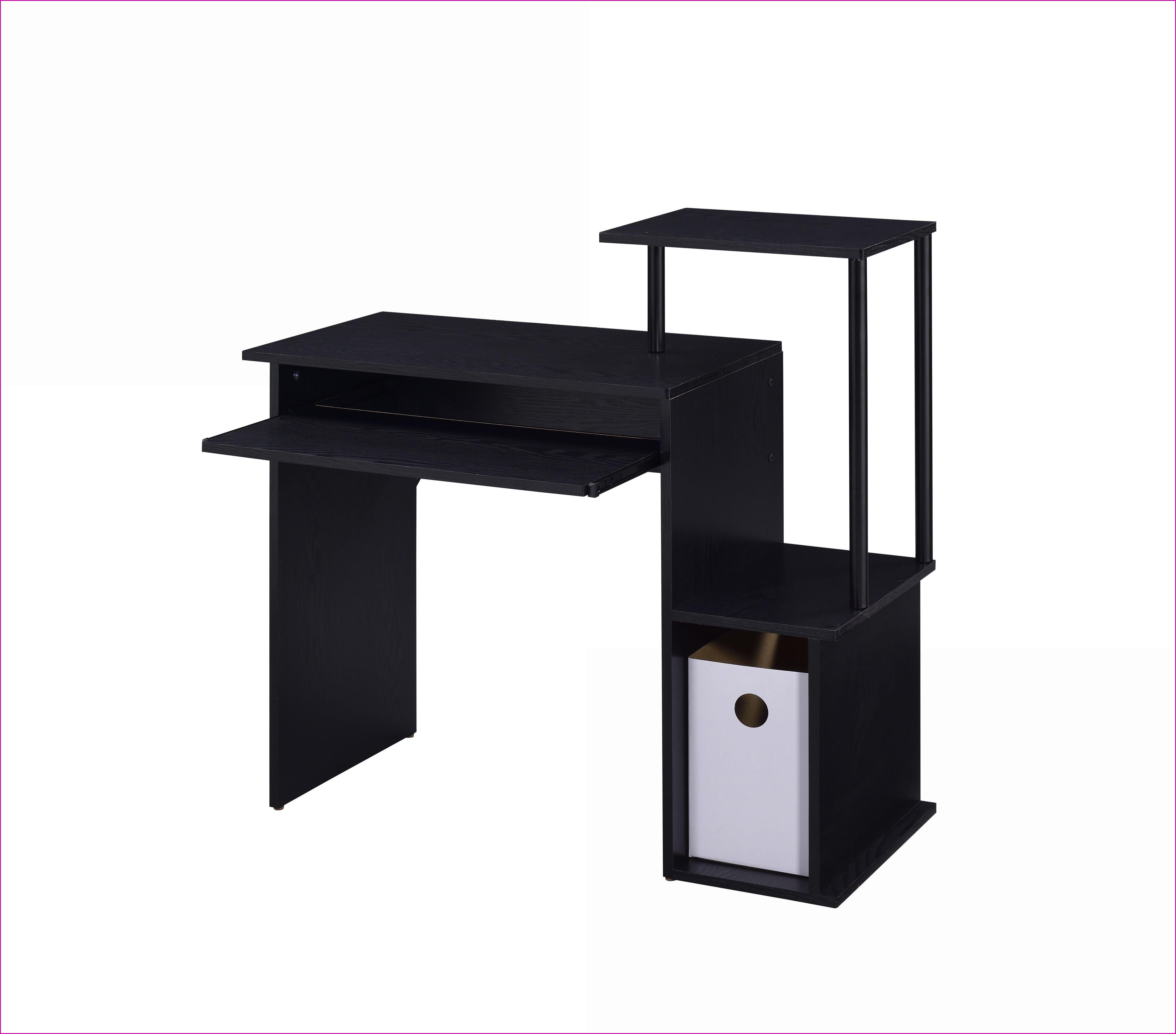 Desks, Modern Black Computer Desk with Keyboard Tray, Storage & Shelf | Black | Metal & Synthetic Wood