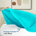 thumbnail image 4 of 600 Thread Count Egyptian Cotton Flat Sheet – 1 Piece, Stripe Turquoise Twin XL Size (70" x 102"), 4 of 5