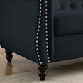 thumbnail image 5 of 58.8 Inch Chesterfield Sofa, Velvet Couch with Deep-Button Tufting, Modern Classic Design Sofa Quilted Upholstery, Furniture for Living Room, Office, Salon, Lounge, Black, 5 of 8