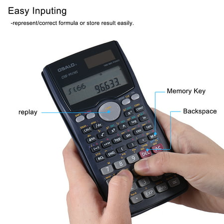 Scientific Calculator Counter 401 Functions Matrix Dot Vector Equation Calculate Solar and Battery Dual Powered 2 Line Display Business Office Middle High School Student SAT/AP Test